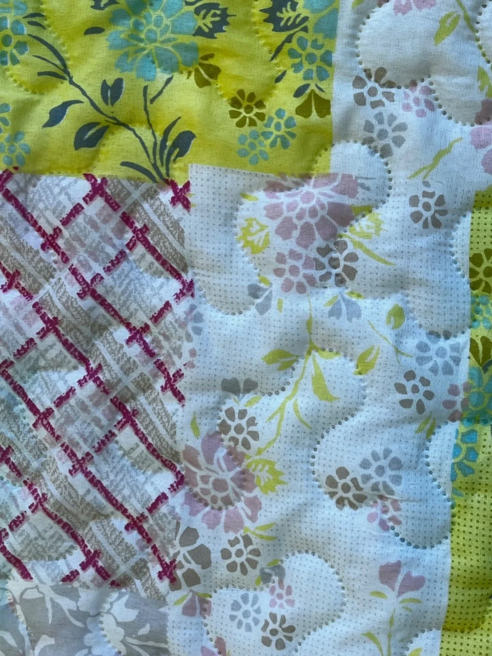 Queen patchwork quilt coverlet Cottagecore